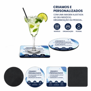12 Bases de copos PERSONALIZADA