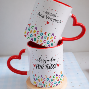 Caneca asa coração DEDICATÓRIA ESCOLAR
