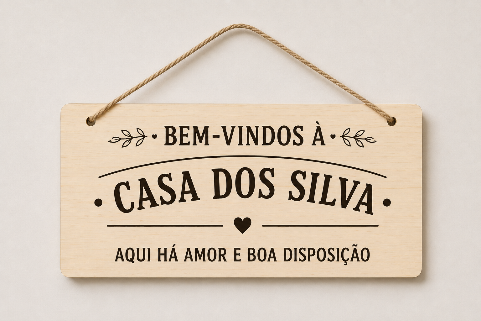 Placa Decorativa de Madeira com Cordel Personalizada - Image 4
