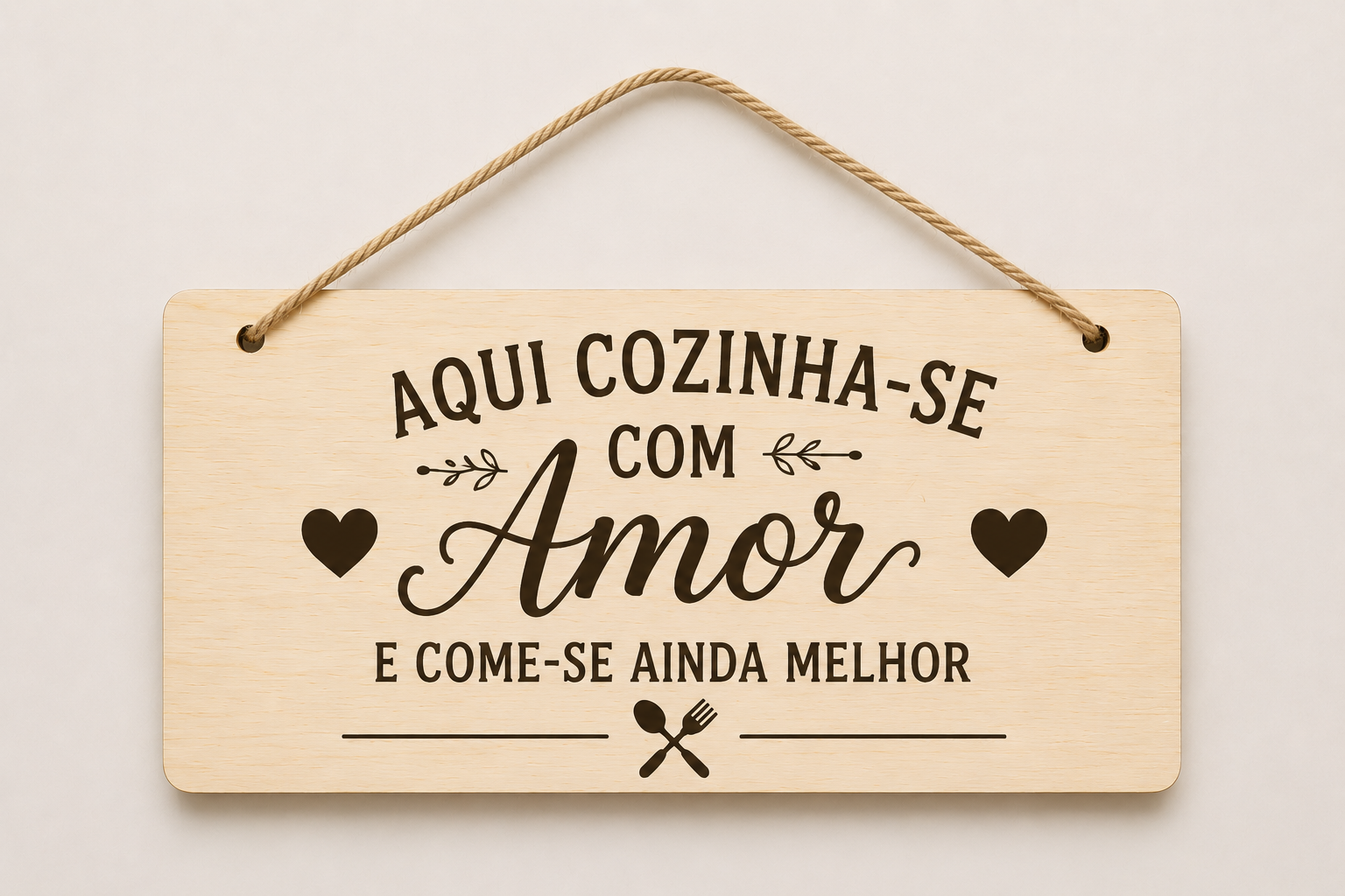Placa Decorativa de Madeira com Cordel Personalizada - Image 5